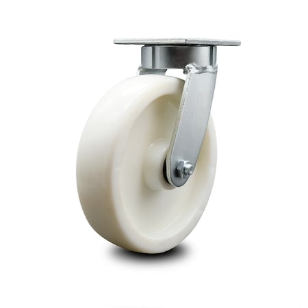 Service Caster 8 Inch Kingpinless Nylon Wheel Swivel Top Plate Caster SCC-KP30S820-NYR